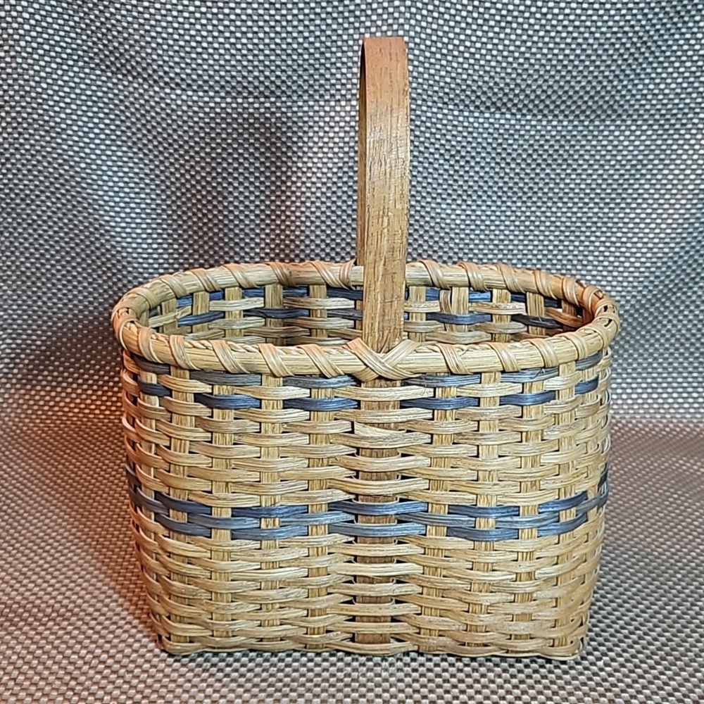 Vintage Signed Handmade Divided Basket Wine Liquor Gifting Large